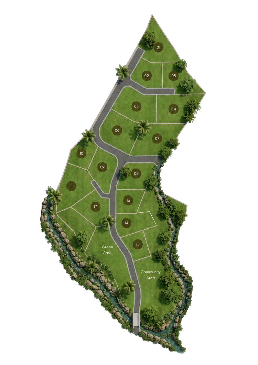 Konekt Plots masterplan — 15 freehold land plots in Kuta, South Lombok