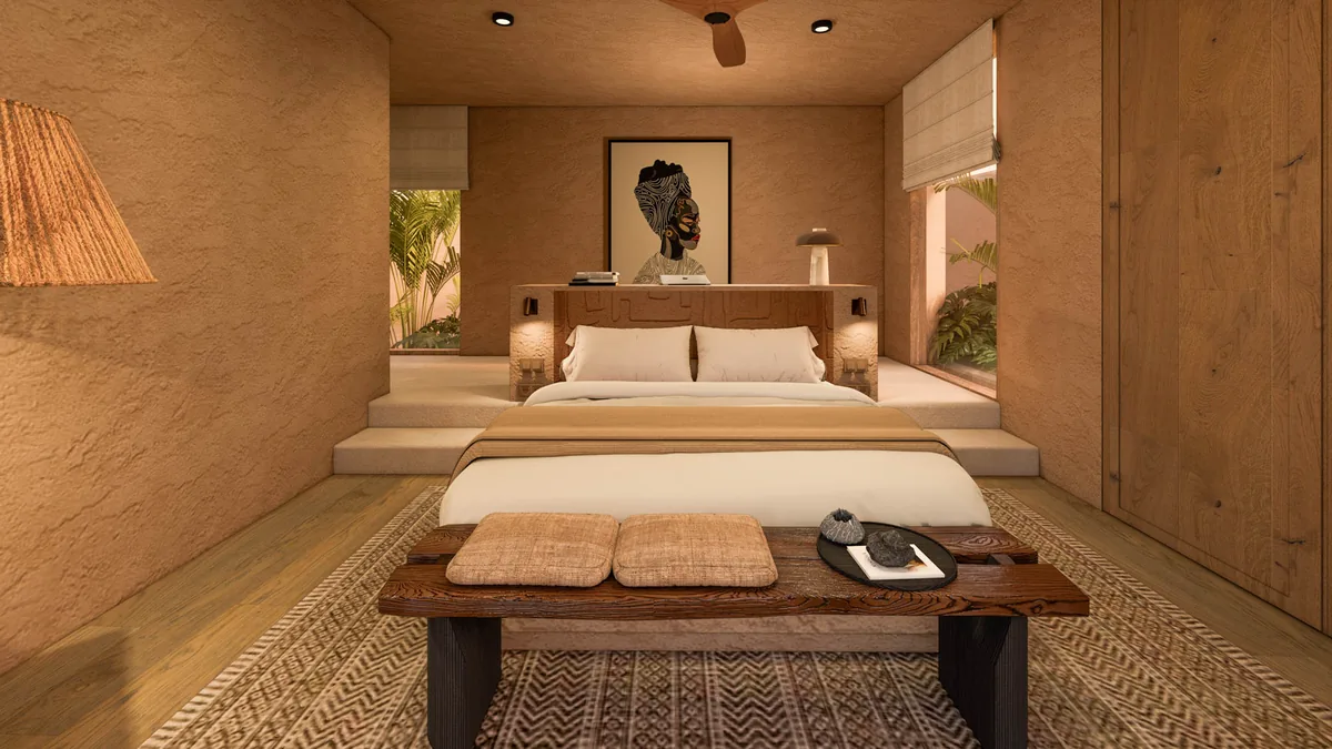 Konekt 3 Bedroom Villa bedroom with garden outlook, Kuta South Lombok