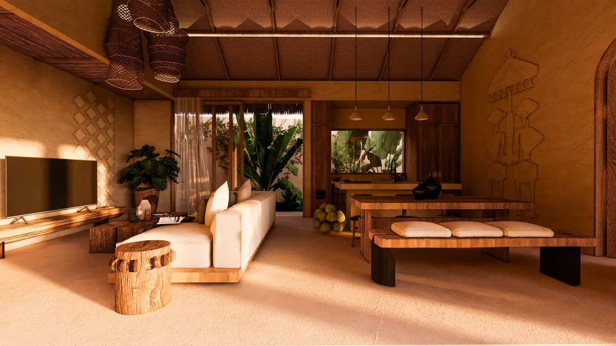 Konekt 2 Bedroom Compact Villa open living and dining pavilion, Kuta Lombok